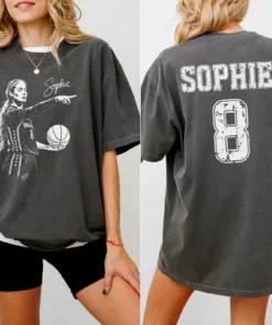 Sophie Cunningham Point Signature Basketball T-Shirt, Front and Back Printed #T