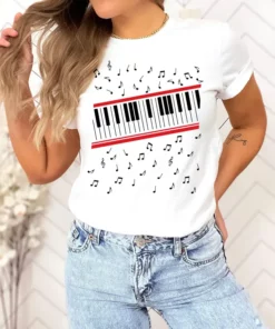 Beat It Keyboard Red Piano Shirt Vintage Style , King of Pop Music Tee