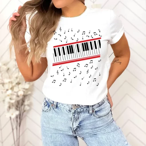 [FREESHIP US] Beat It Keyboard Red Piano Shirt Vintage Style , King of Pop Music Tee