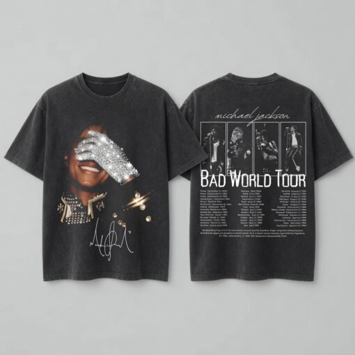 [FREESHIP US] Bad World Tour 2-Sided Graphic T-Shirt, King of Pop Concert Outfit