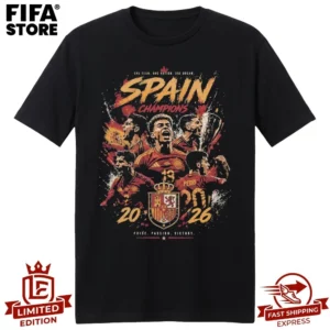 Spain Champions 2026 One Team One Nation One Dream World Cup 2026 T-Shirt #T
