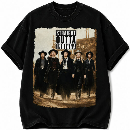 Straight Outta Indiana Shirt, Vintage Basketball Graphic Tee, Unisex Western Style T-Shirt #V