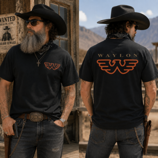 Retro Waylon Jennings 2 Side T-Shirt