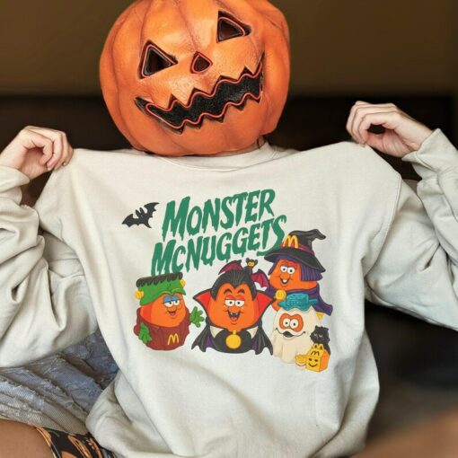 [FREESHIP US] Retro Monster Nuggets Shirt, Vintage Halloween Sweatshirt, Halloween Monsters Shirt