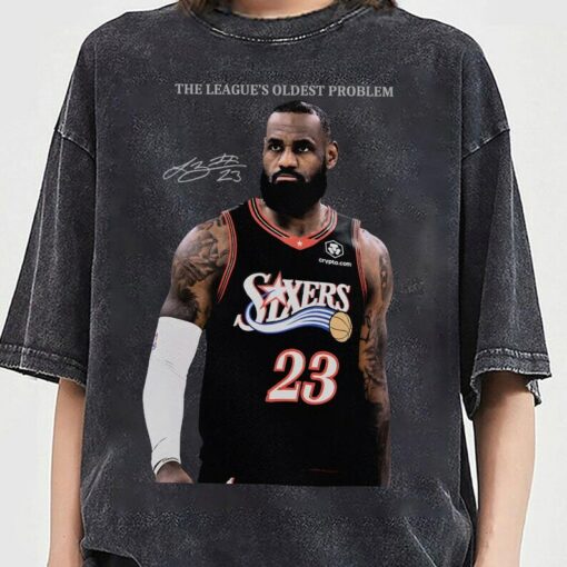 LeBron James Sixers Tee, Philadelphia Basketball Shirt, Vintage Sports Vintage Comfort Colors Shirt