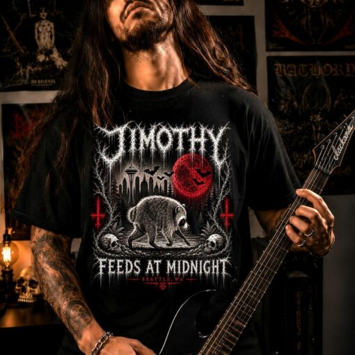 [FREESHIP US] Jimothy Feeds at Midnight Shirt, Seattle Raccoon Tee
