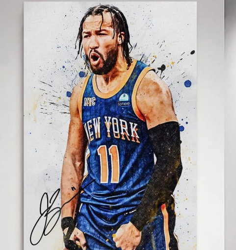 No Frame - Jalen Brunson Poster, New York Knicks NBA Room Decor