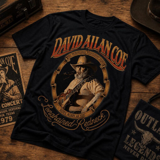 David Allan Coe Graphic Tee, Retro Outlaw Country Music Shirt
