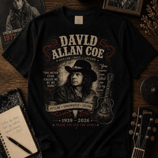 David Allan Coe Graphic Tee, Retro Outlaw Country Music Shirt