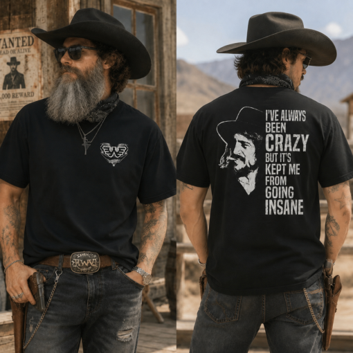 Waylon Jennings Shirt, Lyric Heart I've Been Crazy T-Shirt