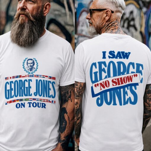 Vintage 1980s George Jones On Tour “No Show” Country Music Graphic Concert T-Shirt
