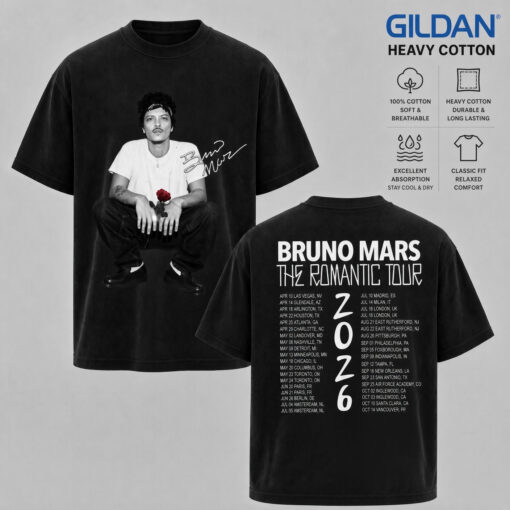 Bruno Mars Tour 2026 Shirt, Romantic Tour Concert Tee