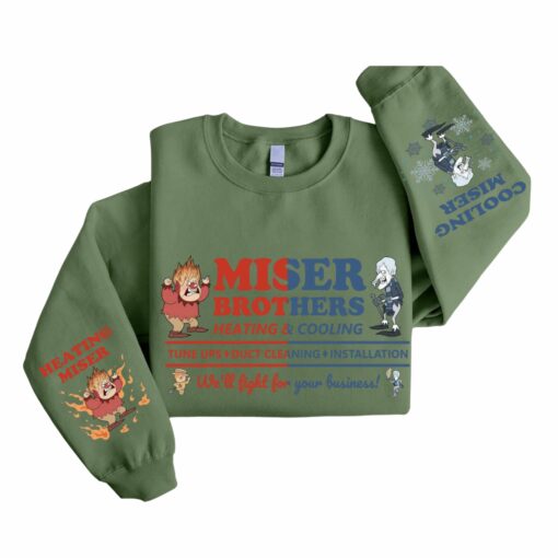 Miser Brothers Heating & Cooling Sweatshirt, Heat Miser Snow Miser Crewneck, Retro Christmas Holiday Shirt