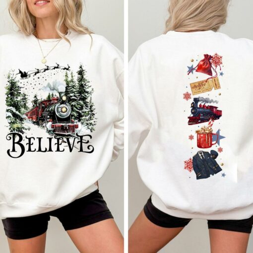 Retro Believe North Pole Express Train Sweatshirt