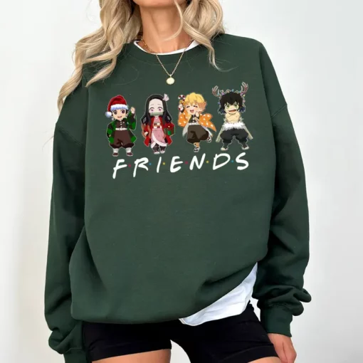 Demon Slayer Christmas Shirt, Merry Christmas Sweatshirt, KNY Gift, Gift For Fan Anime