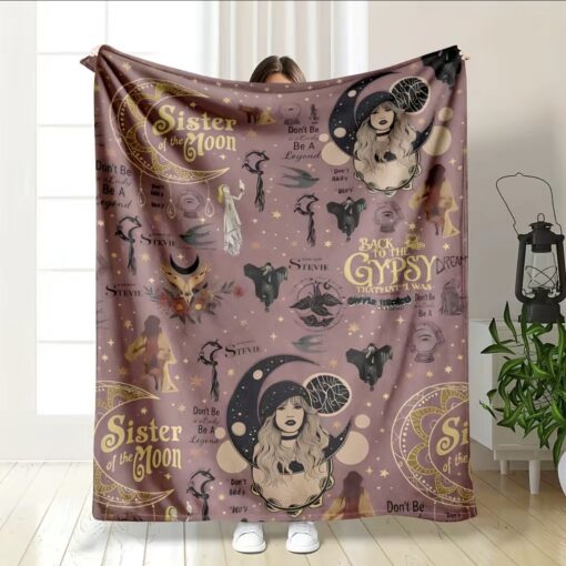 Stevie Nicks Sister Of The Moon Flannel Fleece Throw Blanket