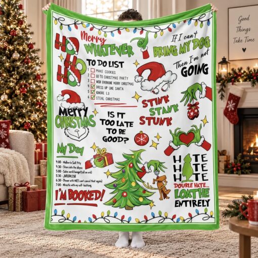 Vintage Christmas Movie Flannel Blanket