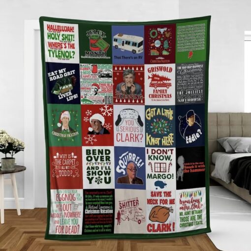 Vintage A Christmas Story Movie Collage Flannel Blanket (US 7-9 Days - Worldwide 10-30 Days)