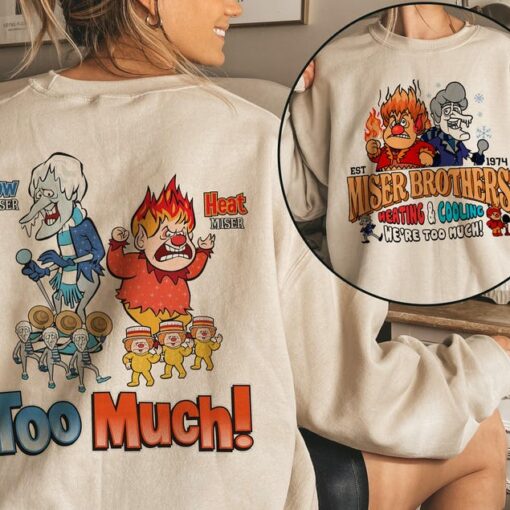 Vintage Miser Brothers Sweatshirt Retro Christmas Movie Shirt We're Too Much Crewneck Gift for Christmas for Men Women Youth