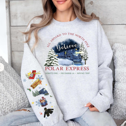 Vintage Polar Express Sweatshirt, Believe Christmas Hoodie, Nostalgia Christmas Shirt, Polar Express Christmas Sweatshirt