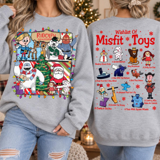 Vintage Misfit Toys Christmas Sweatshirt, A Bit Of A Misfit Sweatshirt, Rudolph Reindeer Tee, Christmas Crewneck, Holiday Gift Shirt