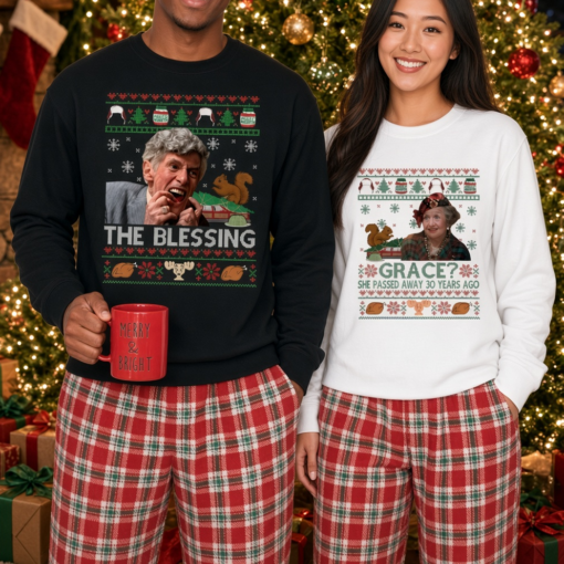 The Blessing - Grace She Pass Away" Christmas Vacation Shirt - Funny Holiday Movie, Cousin Eddie Quote Tee
