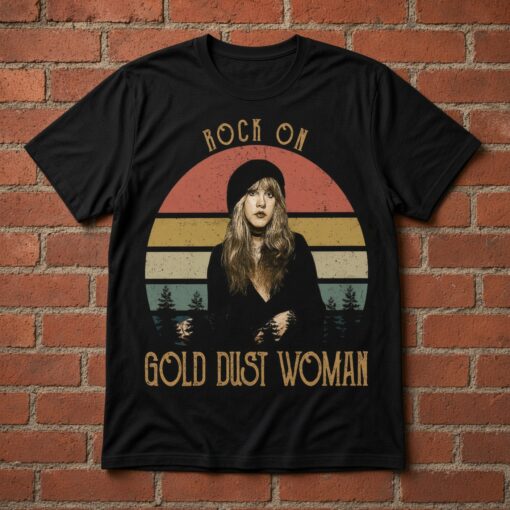 Stevie Nicks Rock On Gold Dusr Woman Shirt