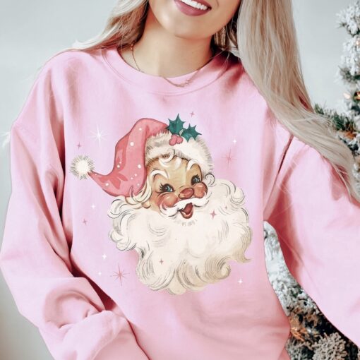 Retro Santa Sweatshirt, Vintage 90s Christmas Shirt