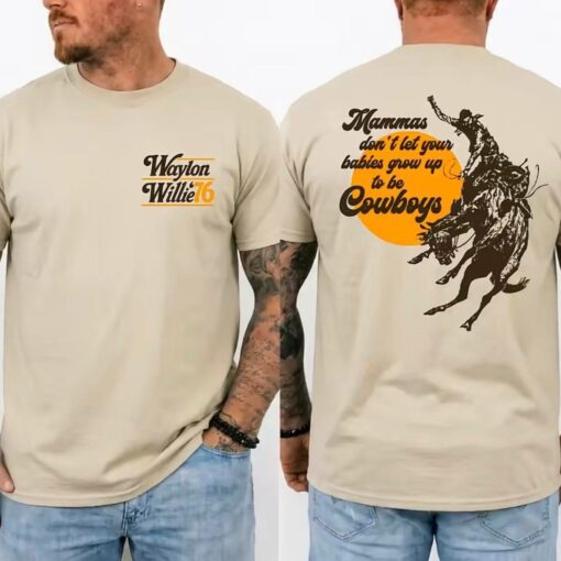 Retro Graphic Waylon Willie 2 Side T-Shirt