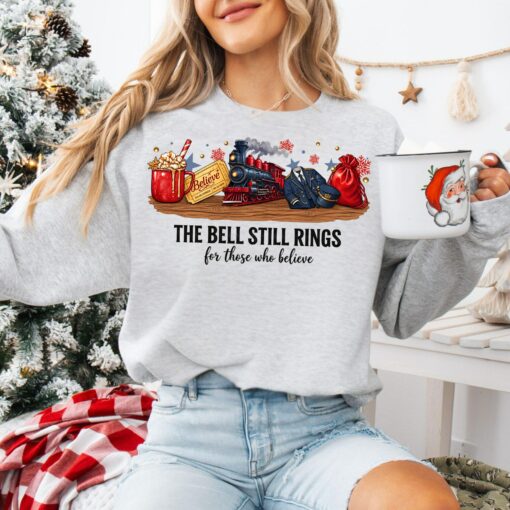 Christmas Train Believe Sweatshirt, North Pole Holiday Crewneck, Vintage Christmas Train Shirt, Cozy Winter Xmas Gift for Her