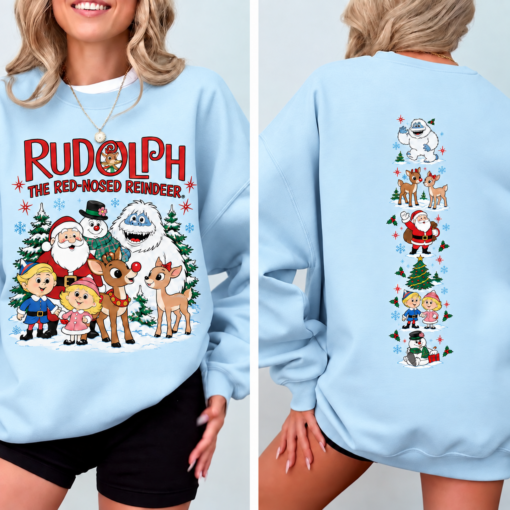 rudolph sweatshirt, christmas sweater, reindeer sweatshirt, christmas crewneck, holiday sweatshirt, vintage christmas, christmas cartoon, rudolph reindeer, christmas gift