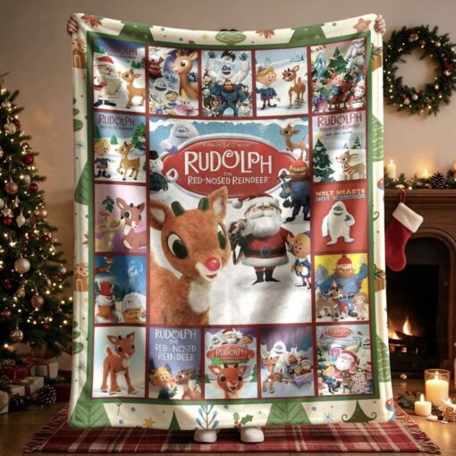 Vintage Rudolph Christmas Flannel Blanket (US 7-9 Days - Worldwide 10-30 Days)