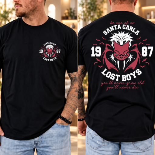 Retro The Lost Boys Vampire Movie Shirt, Vintage 80s Horror Graphic Tee, Classic Cult Film T Shirt, Gothic Vampire Gift for Men and Women