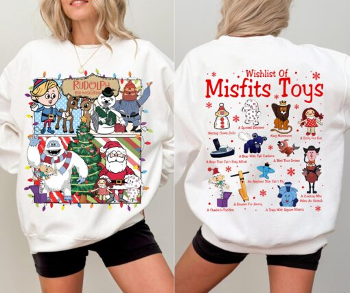 Vintage Rudolph Reindeer Christmas Sweatshirt, Island of Misfit Toys Sweater, Retro Christmas Cartoon Crewneck, Nostalgic Holiday Gift