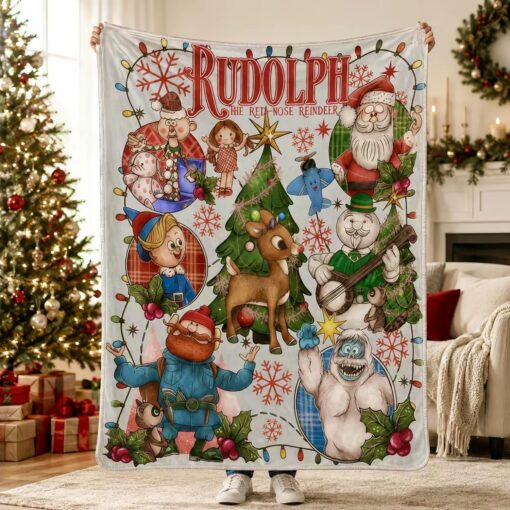 Vintage Rudolph Christmas Movie Flannel Blanket (US 7-9 Days - Worldwide 10-30 Days)