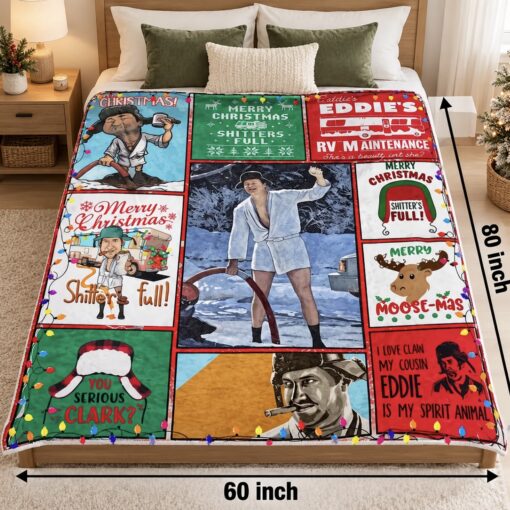 [FREESHIP US] Merry Christmas Shitter Full Flannel Blanket (US 7-9 Days - Worldwide 10-30 Days)