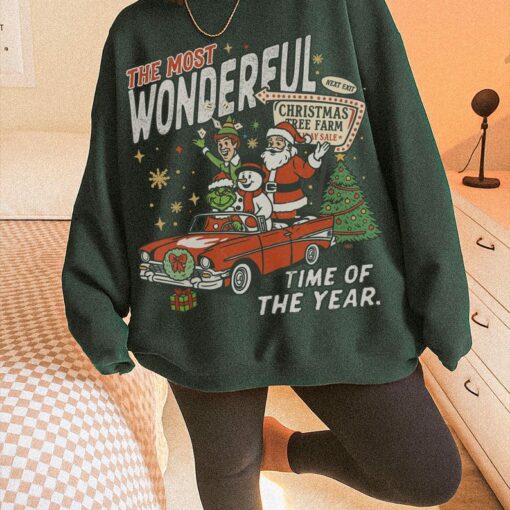90s Vintage Christmas Sweatshirt ; Retro Santa Crewneck, Xmas Vacay shirt