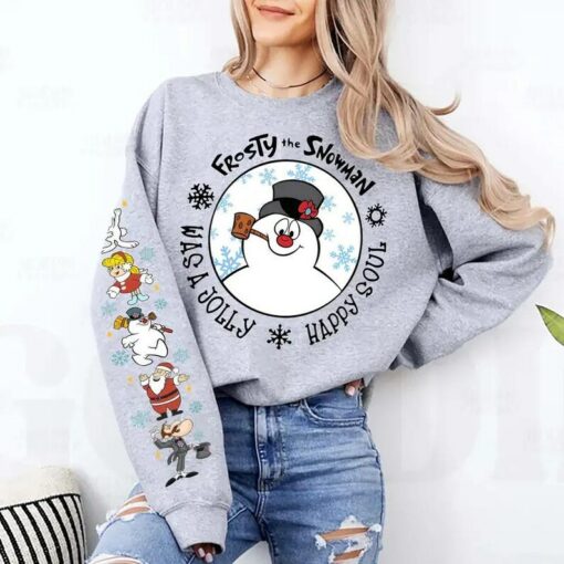 Frosty Snowman Christmas Sweatshirt, Vintage Snowman Shirt, Retro Christmas Character Sweatshirt, Holiday Winter Shirt