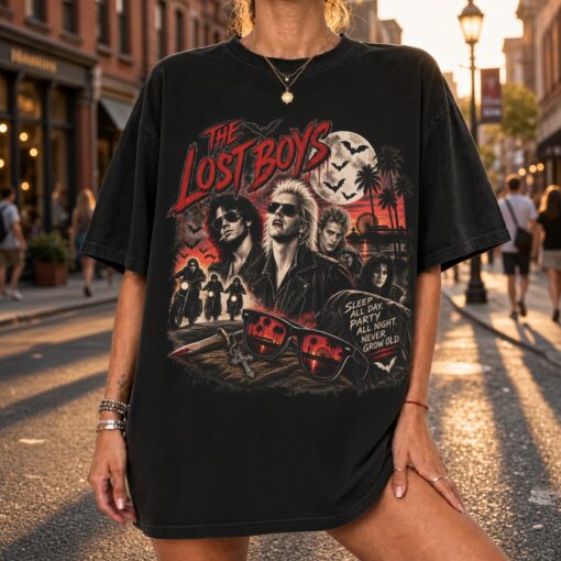 Lost Boys Shirt, 80s Vampire Movie Tee, Retro Horror T Shirt, Vintage Vampire Graphic Tee, Halloween Movie Shirt, Santa Carla Inspired